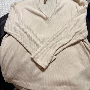 Terra & Sky Beige Ribbed Sweater